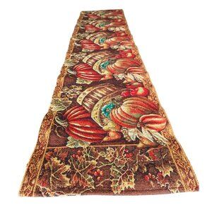 Thanksgiving Table Long Runner Fall Pumpkins Autumn Harvest Tapestry 72 x 12